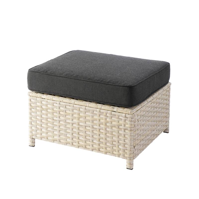 HOOOWOOO 9-piece Wicker Outdoor Patio Seating Set with Fire Pit Table