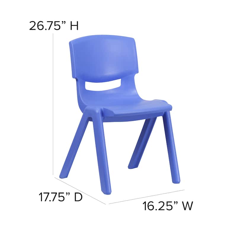 4 Pack Plastic Stack School Chair with 15.5"H Seat, 3rd-7th School Chair
