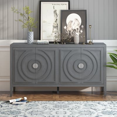 Retro Sideboarddoor with Circular Groove Design Round Metal Door Handle