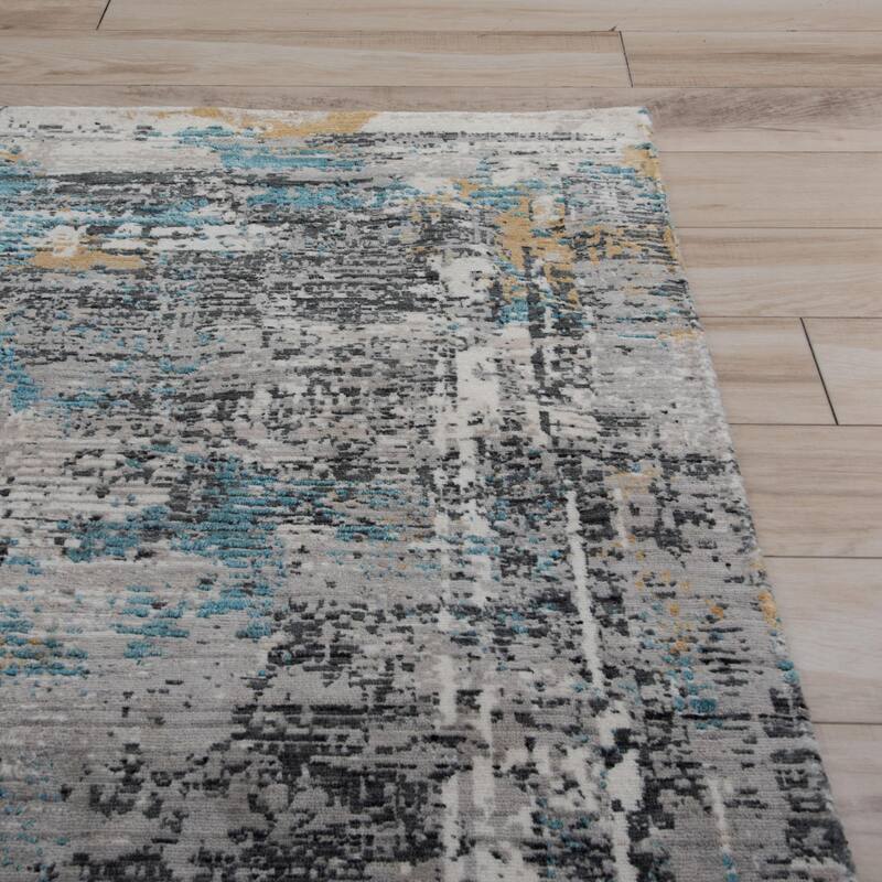 Alora Decor Cosmopolitan Contemporary Gray Wool/Tencel Area Rug