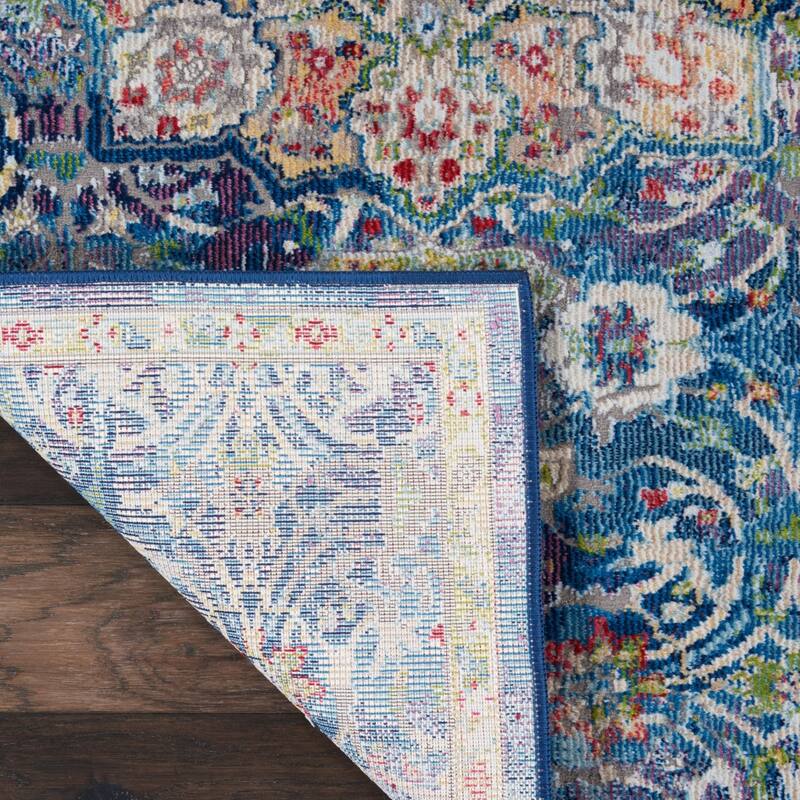 Hixem Power Loomed Distressed Abstract Floral Traditional Non Skid Area Rug By HomeRoots - 72' X '24' X '0.5