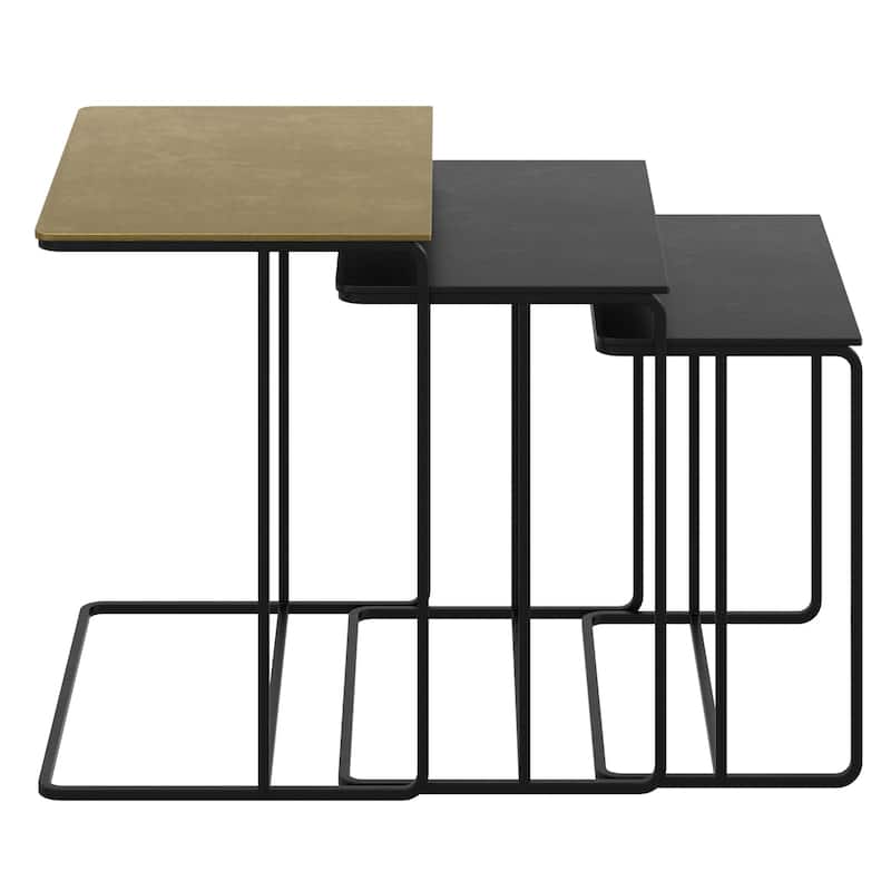 Industrial Chic Cast Aluminum 3Pc Accent Table Set