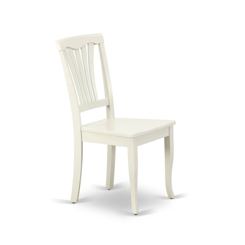 East West Furniture Dining Room Table Set- a Round Kitchen Table and Wooden Seat Dining Chairs, Linen White (Pieces Options)