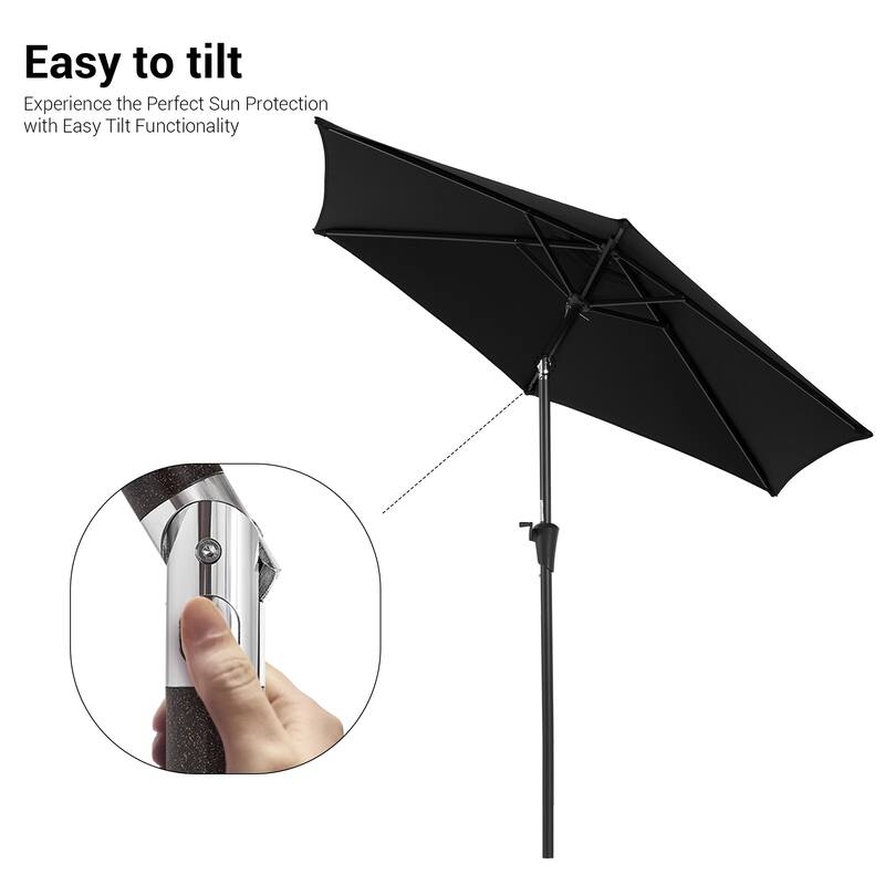 BONOSUKI Patio 7.5FT Market Umbrellas Table Umbrella With Tilt Button