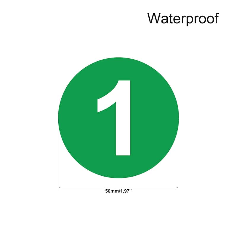 Round Number Sticker, Self Adhesive PVC Labels Waterproof