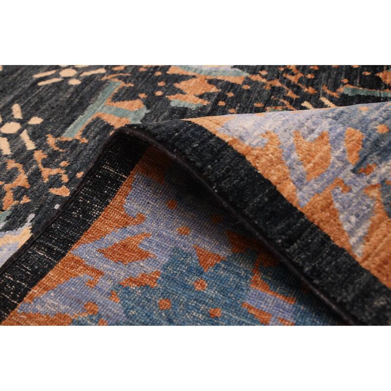 ECARPETGALLERY Hand-knotted Signature Collection Black Wool Rug - 10'1 x 11'0