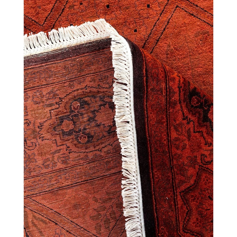 Fine Vibrance, One-of-a-Kind Hand-Knotted Area Rug - Orange, 6' 1" x 6' 1" - 6' 1" x 6' 1"