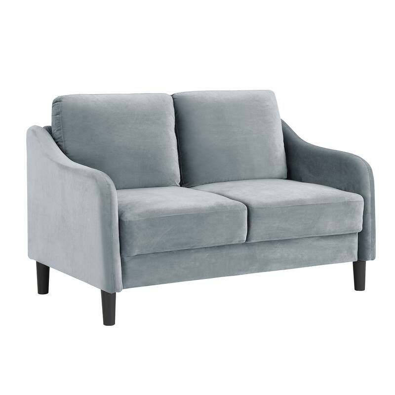 Mid-century Modern Upholstered Velvet Sofa Set with Armchair, Loveseat, 3-Seater Sofa