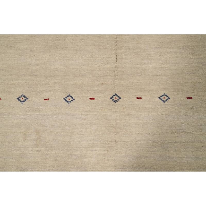 Hand Knotted Oriental 100% Wool Carpet Tribal Animal Pictorial Beige & Ivories Gabbeh Runner Rug - 11' 10'' X 4' 3''