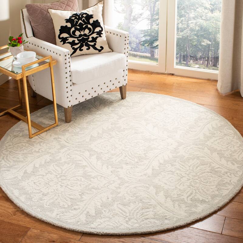SAFAVIEH Handmade Micro-Loop Rolina Wool Rug - 8' x 10' - Silver