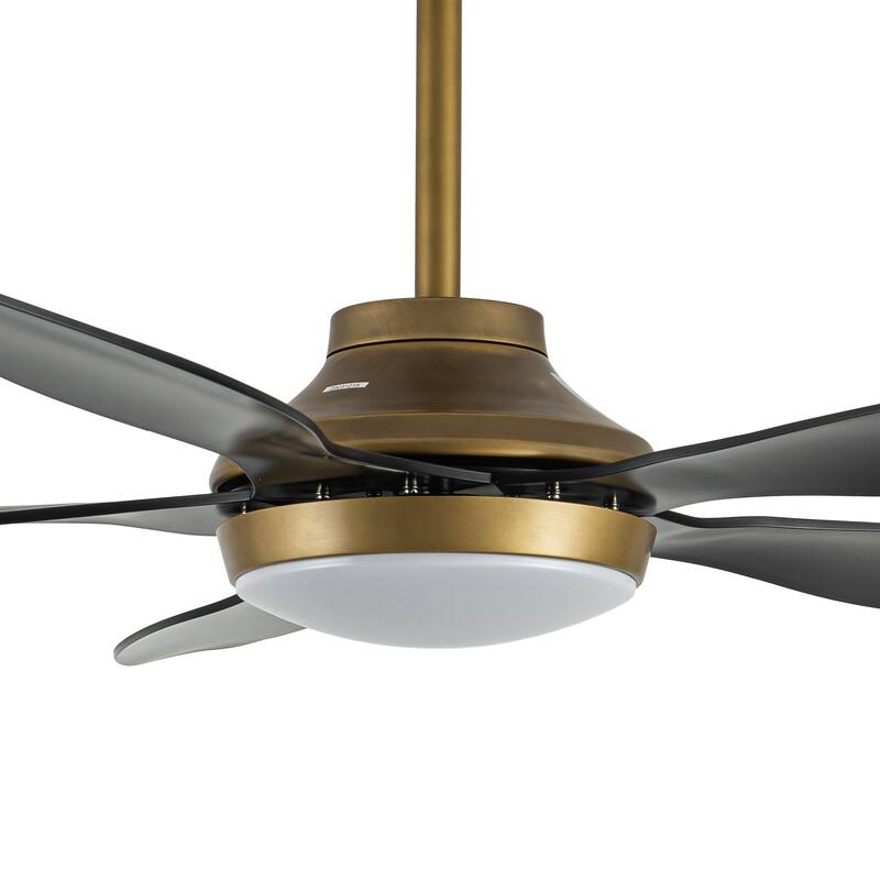 52" Antique Brass Smart Ceiling Fan with Light and Remote, App Control, Voice Control