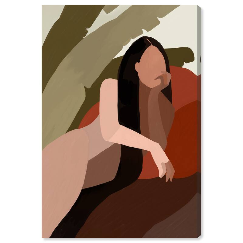 Wynwood Studio Canvas People and Portraits On the Couch Brown and Army Green Rustic Wall Art Canvas Print