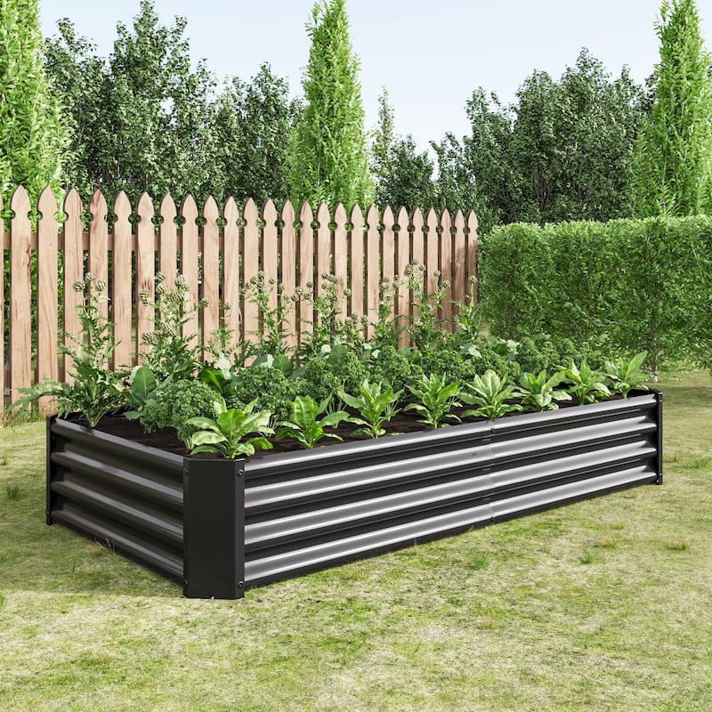 6×3×1ft Metal Raised Rectangle Planter Beds for Plants, Vegetables and Flowers