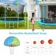 preview thumbnail 5 of 5, Trampoline for Kids w/Safety Enclosure Net,Basketball Hoop and Ladder - Blue