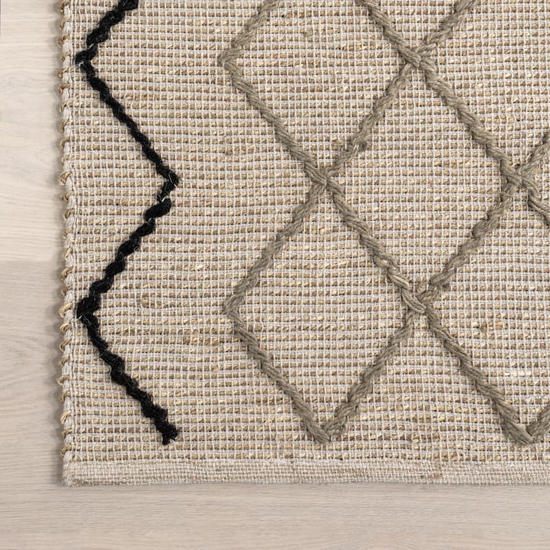 Nuloom Asa Trellis Seagrass and Jute Blend Area Rug