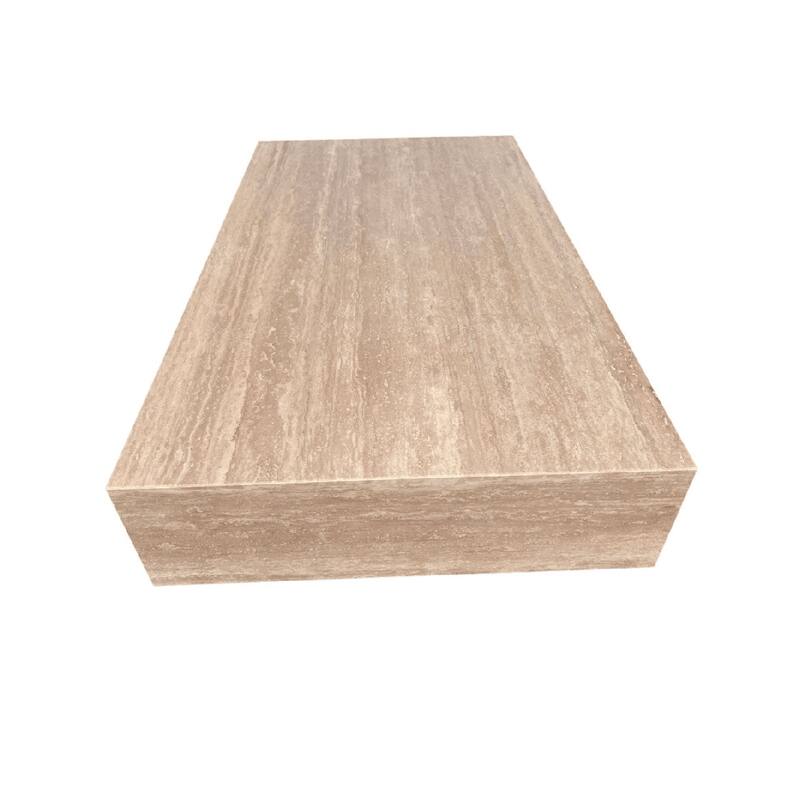 Genuine Travertine Limestone Block Coffee Table, 54" Extra Large
