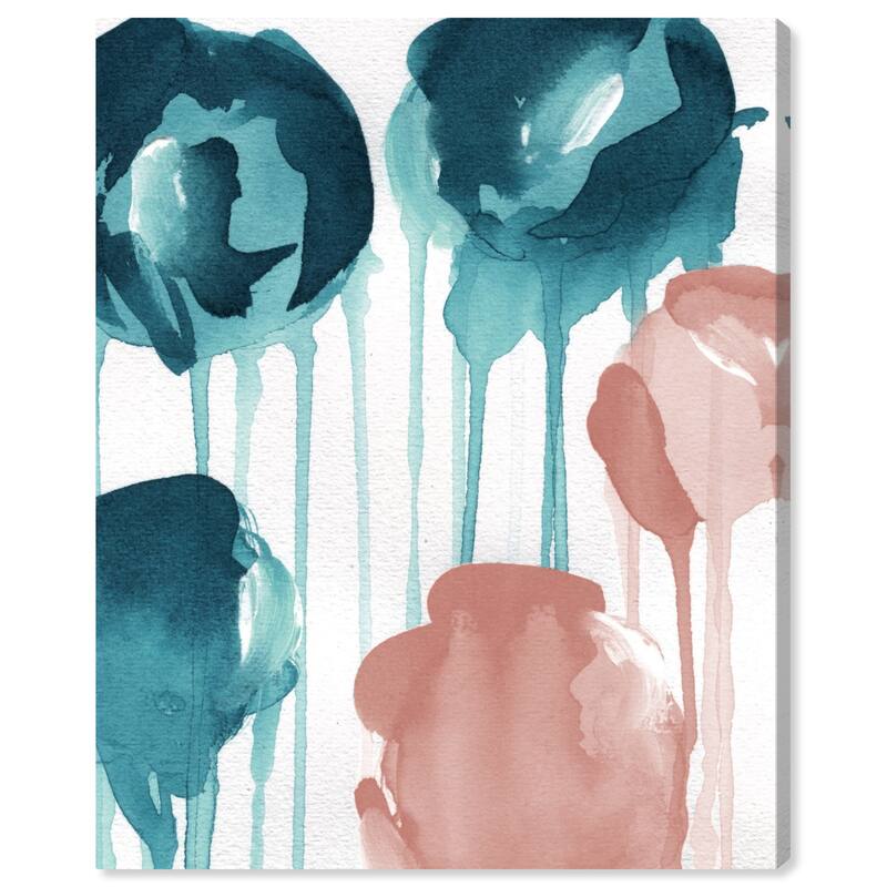 Wynwood Studio Canvas Abstract Blush Favorite Color Blue and Turquoise Modern & Contemporary Wall Art Canvas Print