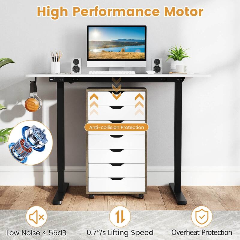Costway 48” x 24” Electric Standing Desk with LED Display 2 Memory
