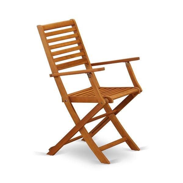 Shop Bbscana Solid Acacia Wood Outside Patio Folding Chair With Arm Rest Overstock 27599555