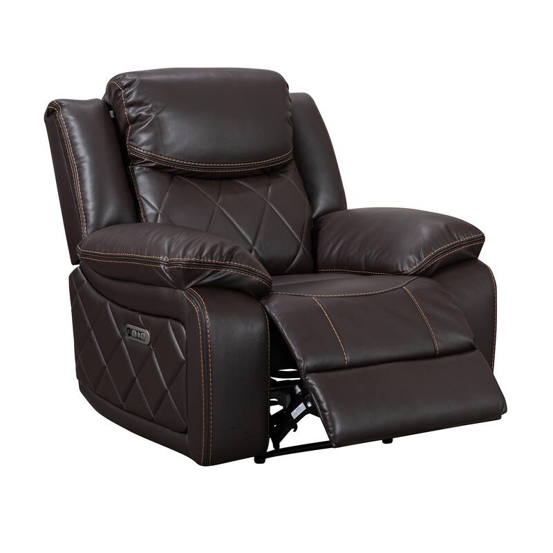 Contemporary Plush Velvet-Like Upholstered Power Reclining Chair
