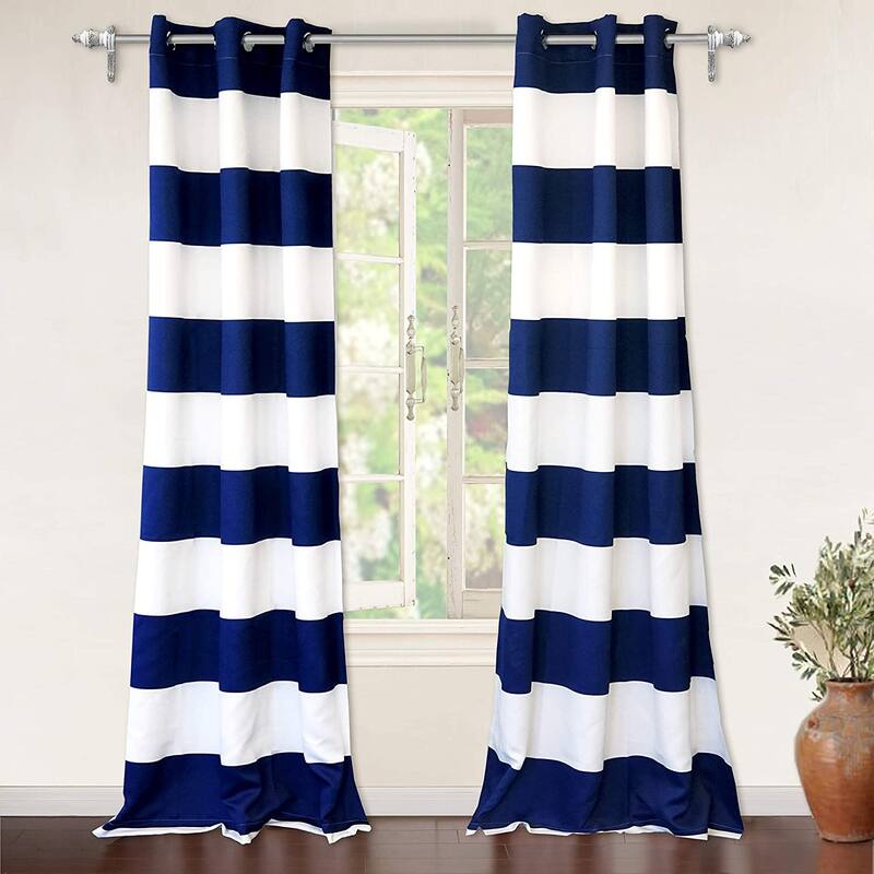 DriftAway Mia Stripe Room Darkening Curtain Panel Pair