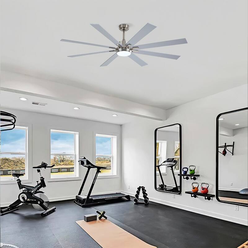 Plywood Reversible Blades Ceiling Fan With Light Kit 3 Color Dimmable LED