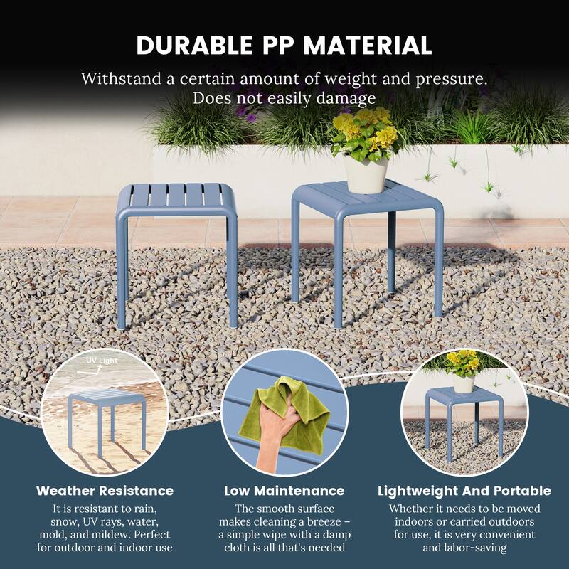 Frond and Form Square Outdoor Side Table (Set of 2)