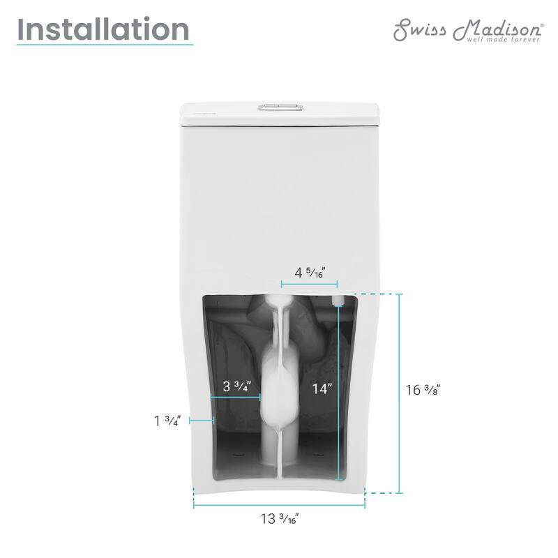 Concorde One Piece Square Toilet Dual Flush 1.1/1.6 gpf with 10" Rough In