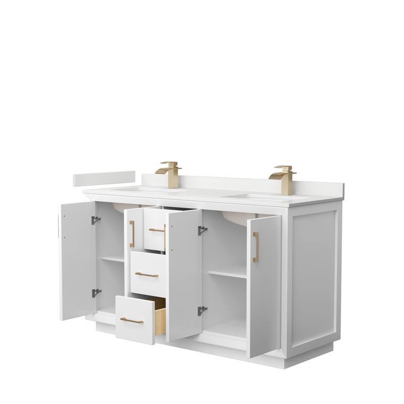 Strada 60-inch Double Vanity, Quartz Top