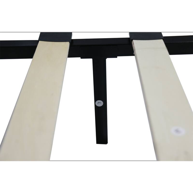 Gray King Size Upholstered Platform Bed Frame