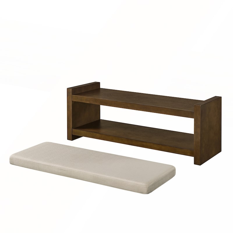 47in Accent Bench with Lower Shelf Shoe Rack