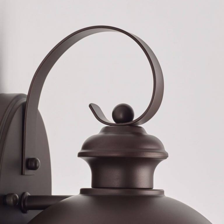 Savitar 13.75"H Round Outdoor Wall Sconce Light with Seeded Glass - Oil Rubbed Bronze