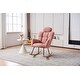 preview thumbnail 8 of 7, Modern Pink Teddy Upholstered Rocking Glider Chair with Pillow – Cozy Accent for Nursery or Bedroom