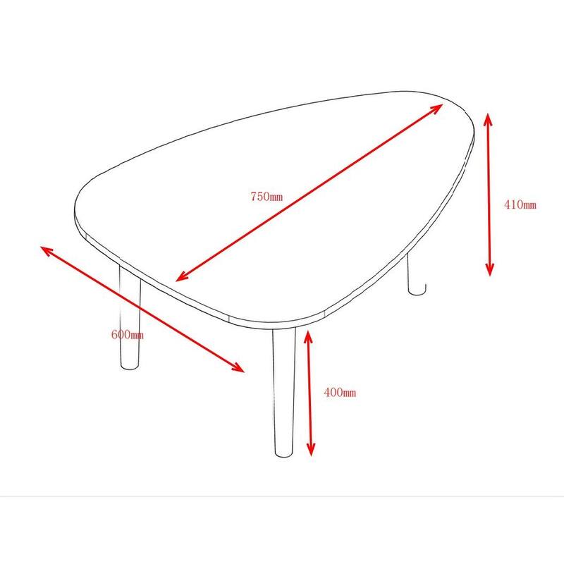 Modern Egg Shape Coffee Table With Rubberwood Legs, For Living Room
