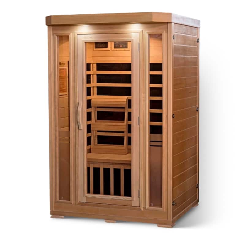 HeatWave Sonoma 2-Person Hemlock Infrared Sauna with 6 Carbon Heaters - 47" W x 45" D x 75" H