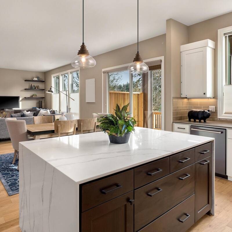 Modern Farmhouse 1-Light Bowl Glass Kitchen Island Pendant Lights for Dining Room - 7.5"Dx7.5"H