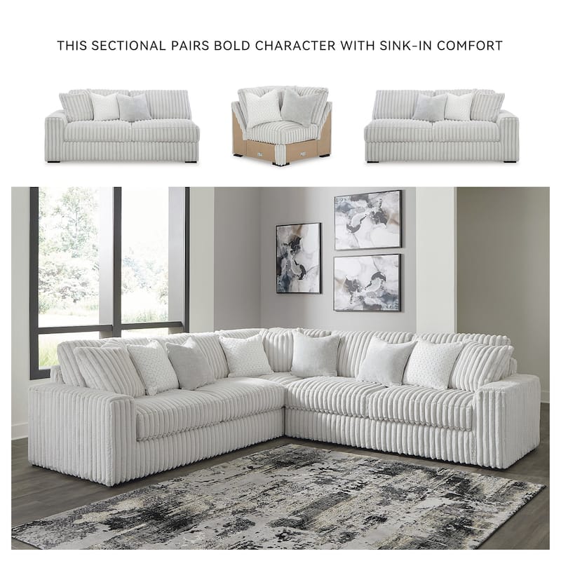 Signature Design by Ashley Stupendous White 3-Piece Sectional - 133" W x 133" D x 41" H
