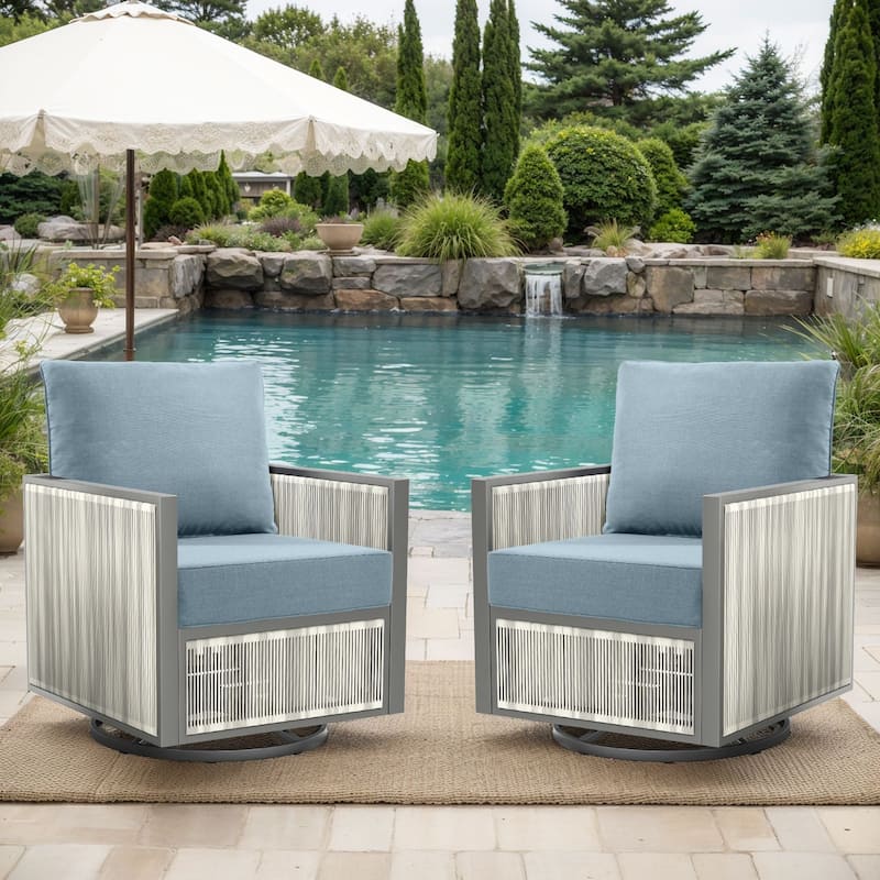 2 Pairs 6 Inch Seat & Back Cushion - Baby Blue - 6 Inch