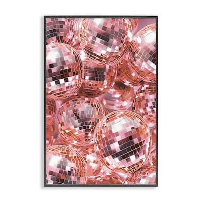 Stupell Pink Disco Ball Pile Framed Giclee Art Design By LSR Design Studio