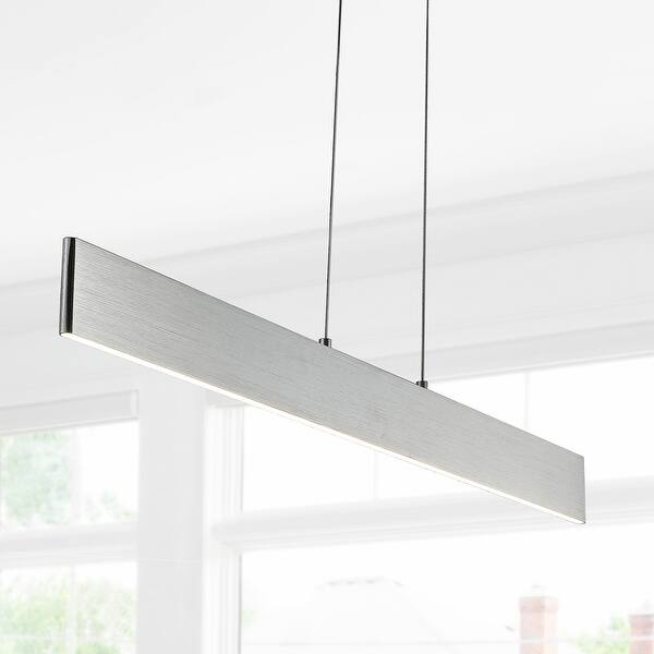 slide 2 of 36, Julian 40" Dimmable Adjustable Integrated LED Metal Linear Pendant, by JONATHAN Y 40" - Brushed Aluminum