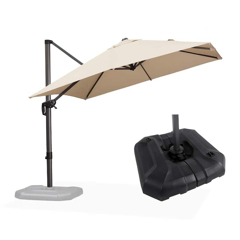 PURPLE LEAF 9 ft 360 Degree Rotation Patio Umbrella With Base