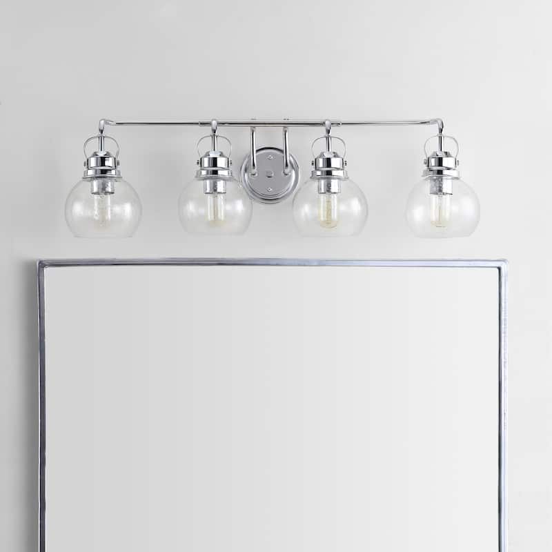 Bolha Metal/ Bubbled Glass Vanity Light, Chrome by JONATHAN Y