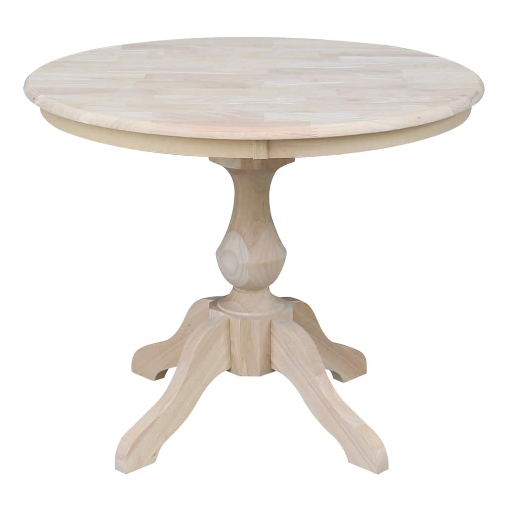 36" Round Top Pedestal Dining Table - Unfinished