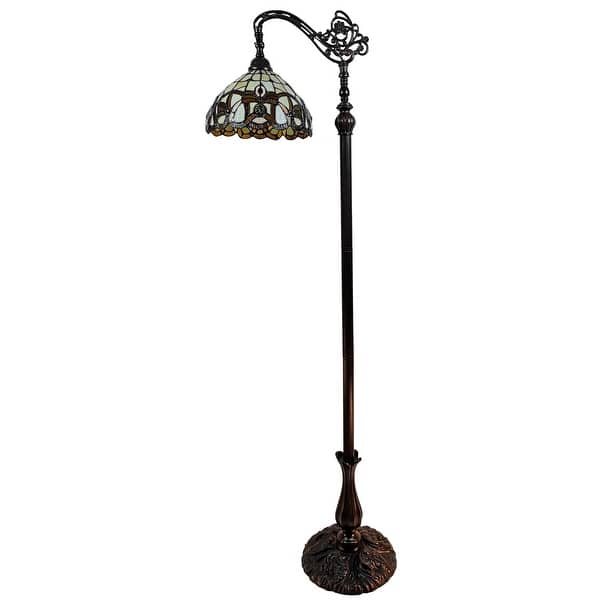 Shop Tiffany Style Floor Lamp Arched 62 Tall Stained Glass Tan