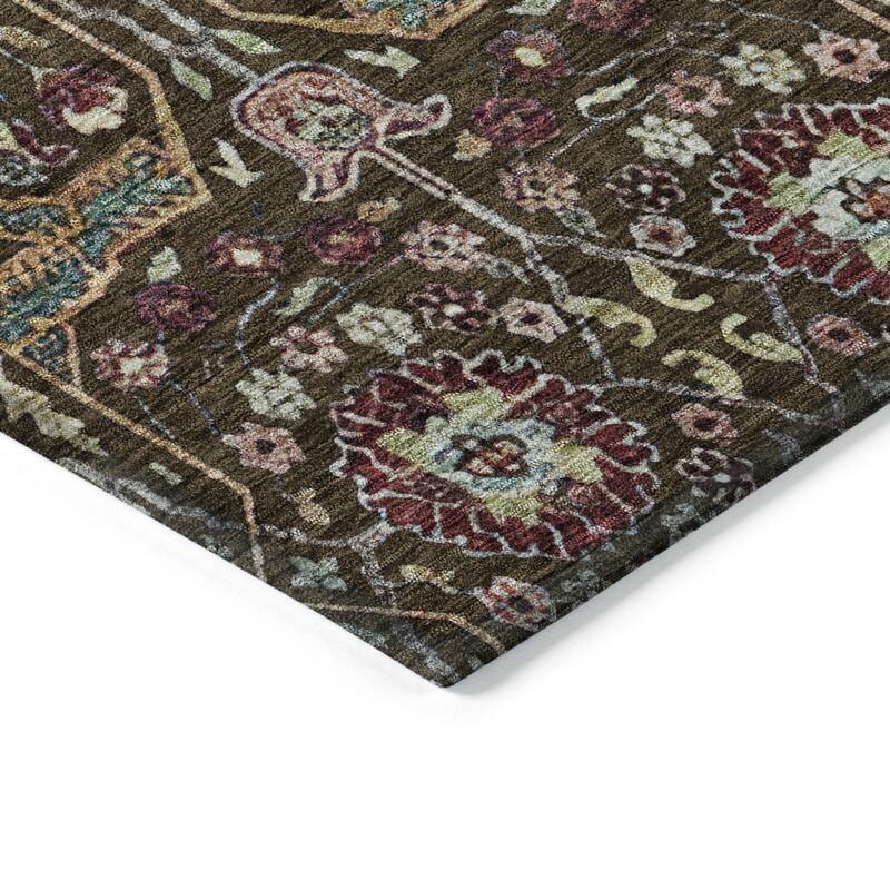 HomeRoots Floral Transitional Rectangle Outdoor Rug