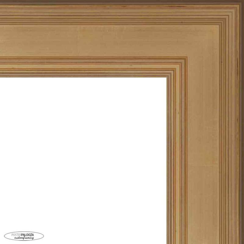 13.5x40 Traditional Gold Complete Wood Panoramic Frame with UV Acrylic