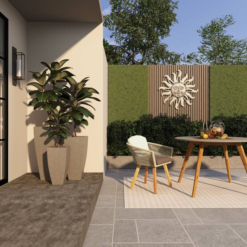 Gray or Dark Gray Metal Indoor Outdoor Light Weight Planter with Tapered Base and Polished Exterior (Set of 3)