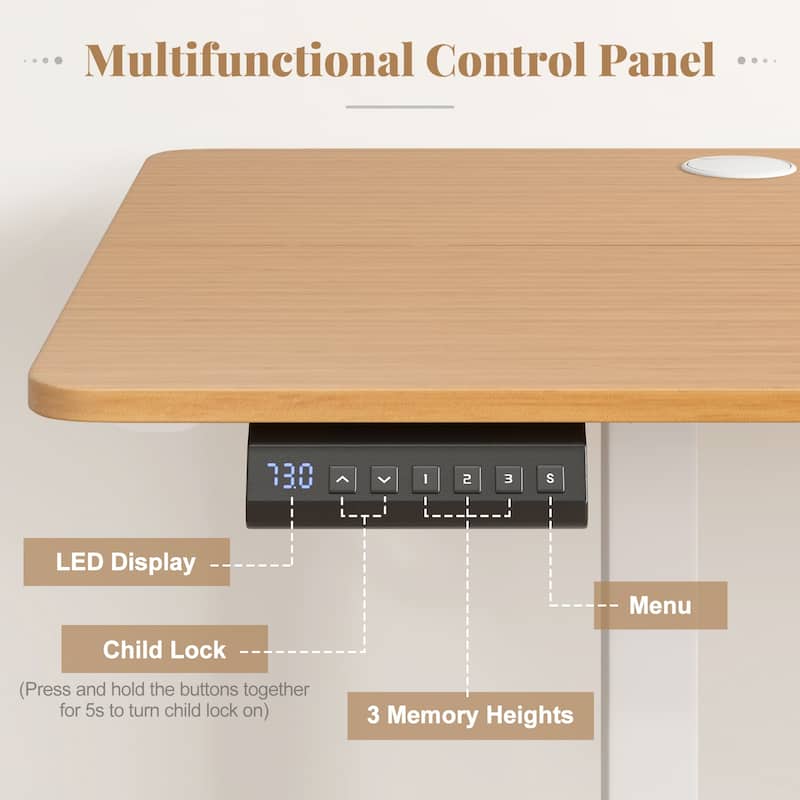 Electric Standing Desk with Memory Heights and Cable Management