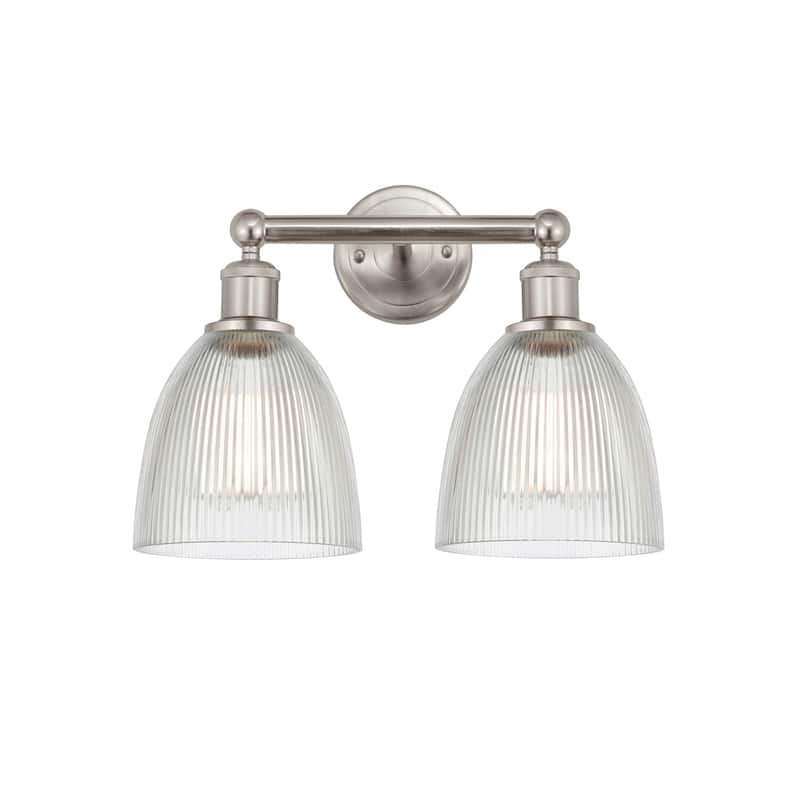 Innovations Lighting 616-2W-12-15 Castile Vanity Castile 2 Light 15" - Brushed Satin Nickel / Clear