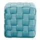 preview thumbnail 15 of 19, Silver Orchid Camilla Braided Square 16" Ottoman Ice Blue